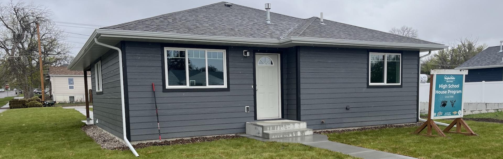 A house built by high school students in Great Falls, Montana